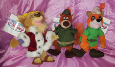 Disney Bean bag plush ROBIN HOOD lot PRINCE JOHN LITTLE 8" tags beanie