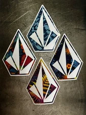 VOLCOM TEAM STICKERS SET 4 SURFING Sticker Set RVCA Quiksilver Billabong Bones