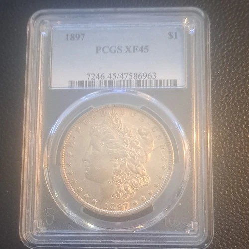 1897 Morgan Dollar PCGS XF45 Silver $1 Philadelphia Circulated Coin