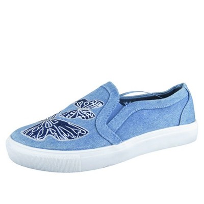 Comfortview Women's Skyla Loafer Blue Fabric Sz 10 Medium Gently Used 2025