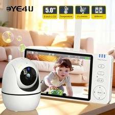 Eye4U Babyphone 5 Pouces Caméra Vidéo PTZ Zoom Vision Nocturne 720p