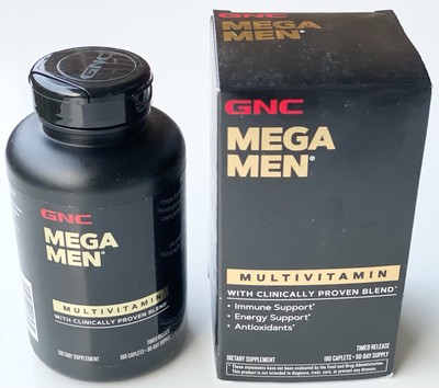 GNC Mega Men 180 Caplets Multivitamin for Men Immune/Energy Support Exp 07/2026