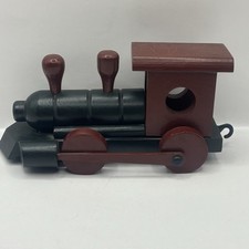 Vintage Handmade Wooden Train Engine Railroad Locomotive