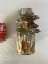 Vintage Blue & Green Glazed Ceramic  Stoneware Bud Flower Vase By KARIN ~ 17cm