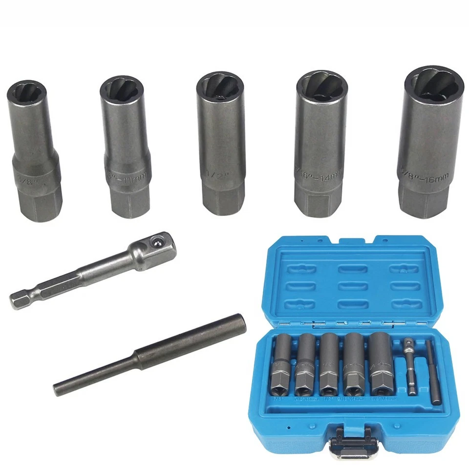 Workshop Equipment Socket Wrench Set Bolt Remover Tool Spiral Cut Teeth - Image 2 of 4