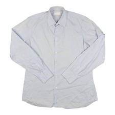 Prada Dress Shirt Mens LARGE Blue Button Up Long Sleeve Collared Size L 16.5