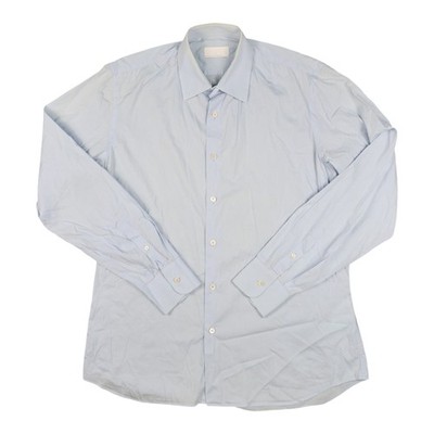 Prada Dress Shirt Mens LARGE Blue Button Up Long Sleeve Collared Size L 16.5