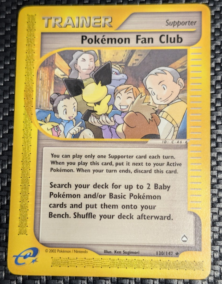 Pokemon Fan Club Aquapolis 130/147 Gen 3 e-Series Uncommon NM Vintage 2002