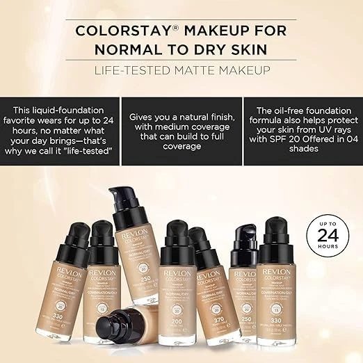 Revlon Colorstay Make-up für normale/trockene Haut 370 Toast 1 flüssige Unzen - Bild 4 von 4