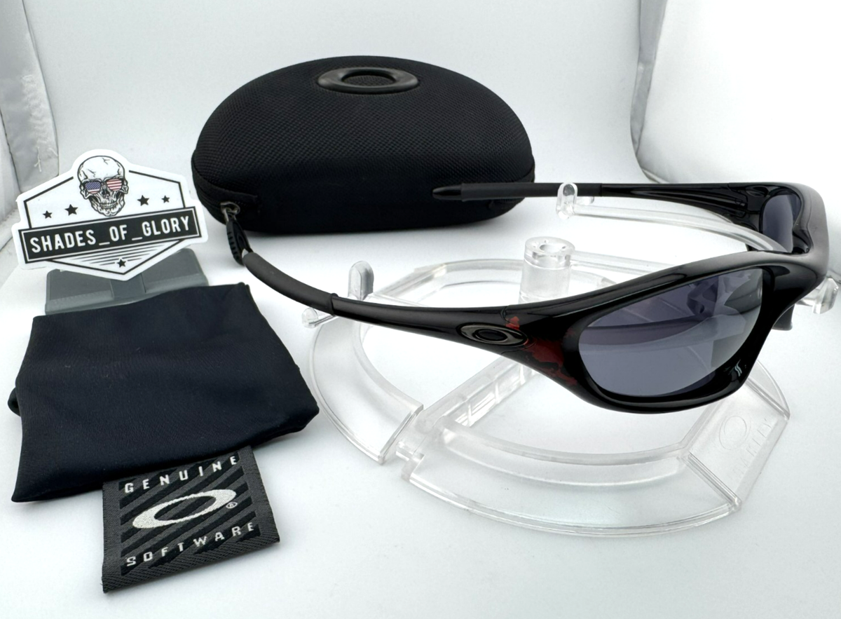 OAKLEY XX TWENTY BLACK BLOOD SKULL W/ BLACK IRIDIUM SUNGLASSES 04