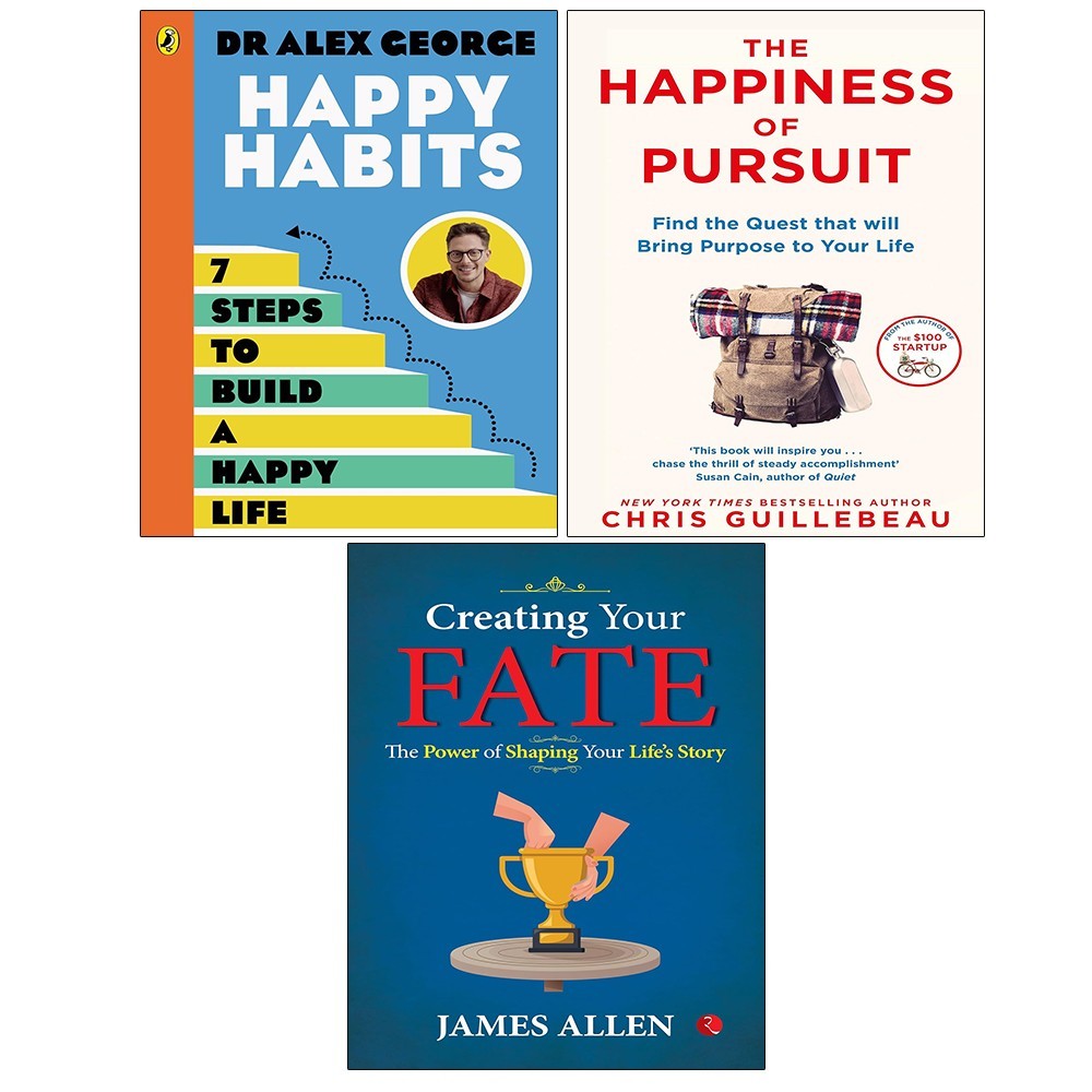 Happy Habits, Creating Your Fate James Allen, Happiness of Pursuit 3 Books Set