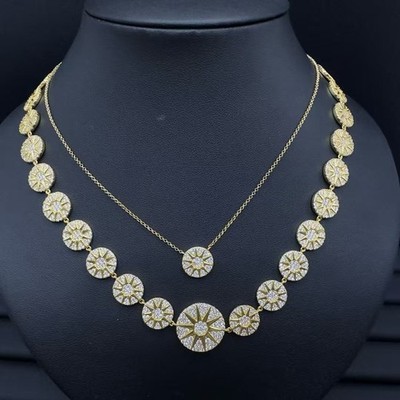 APM Monaco Sunflower Necklace for Women with Stylish and Elegant Round Compass