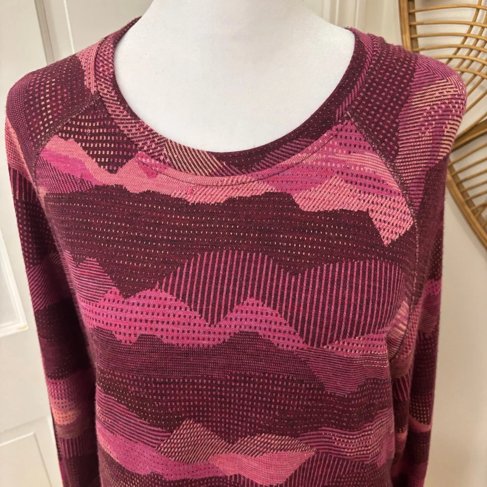 Smartwool Merino 250 Base Layer Top Sweater 3X Burgundy Pink Warm Cozy READ - Image 2 of 4