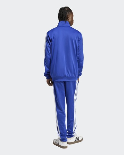  Full Tracksuit MENS Adidas Basic 3-Stripes Tricot Blue White High Neck - Picture 3 of 11
