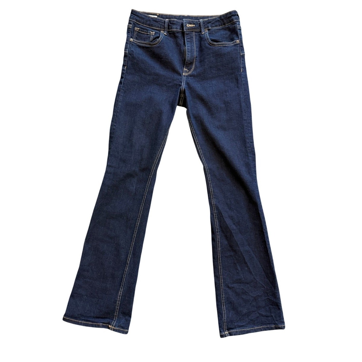 Zara Dark Wash Bootcut High Rise Jeans Blue Denim Size 10 (US) | eBay