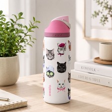 New In Box Owala UO Exclusive Cat Dog Collage FreeSip Water Bottle Limited 32oz