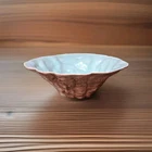 RARE 1950's SYNAR Pottery Log Bark Brown,  Turquoise Bowl 3.5"-H Pre Frankoma