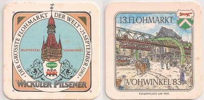 Wicküler Pilsener - old beer mat ''13. Flea Market Vohwinkel ''1983