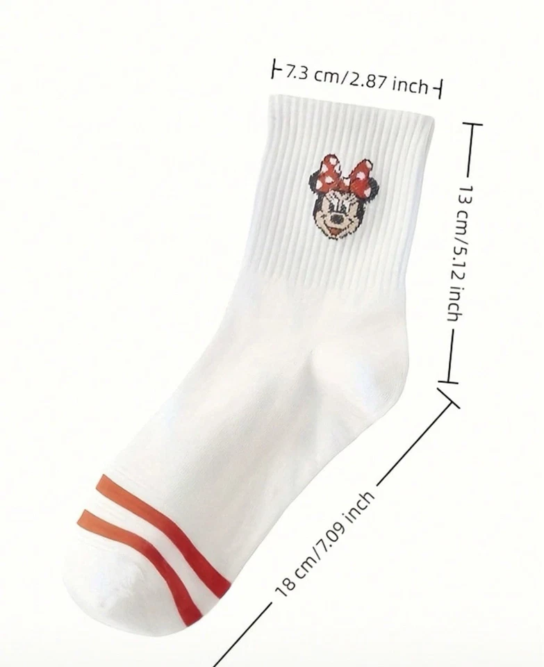 Juego de 5 pares de calcetines Disney Crew Mickey, Minnie, Donald, Daisy y Winnie the Pooh nuevos Foto 2 de 4