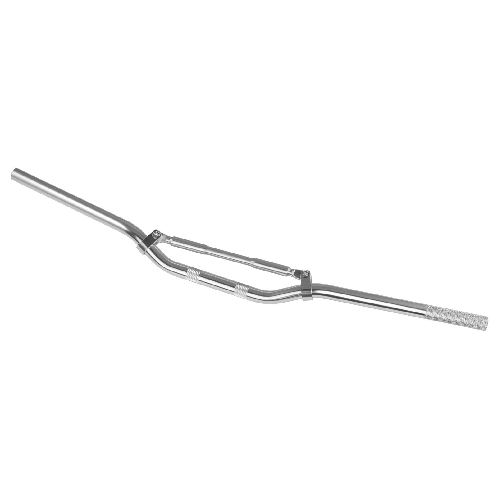 Guidon moto cross anti vibration pliage bas 22 mm aluminium argenté enduro