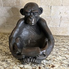 Vintage Heavy 10 lb 12oz Large Seated Monkey ...