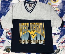 Vintage Jostens West Virginia University V Neck Shirt Size Large Made in USA
