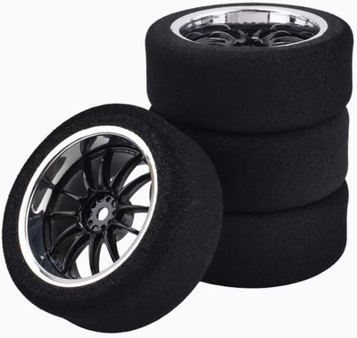 4Pcs 1/10 On-Road Foam Tires& 6012 Wheel Rims 12Mm Hex for HSP HPI RC Racing