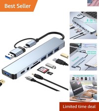 USB C 3.0 Hub: 8 Ports, Fast Transfers, and Audio Jack Functionality