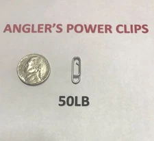 Anglers Power Clips Paperclip Fishing Lure Fast Snap 25 BULK pack 50lb USA