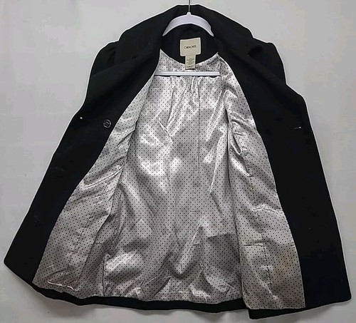 Womans Pea Coat Size Large Black - Picture 5 of 17