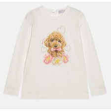 MONNALISA T-shirt panna bambina stampa barboncino little dog cotone 2 4 anni