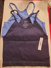 ODODOS Women's Crop Lot of 2 Washed Seamless Rib-Knit Camisole Crop Tank Top