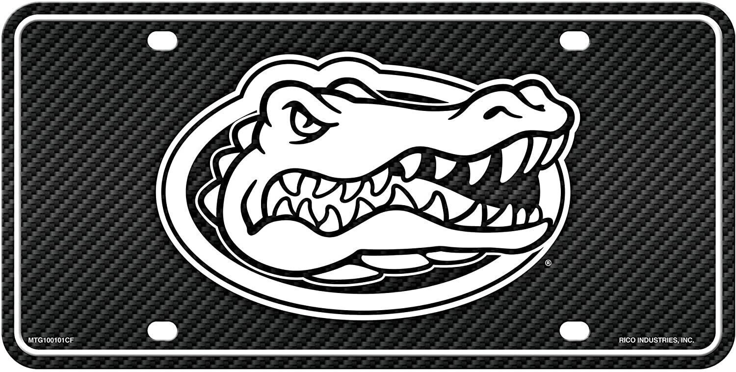 University of Florida Gators Metal Auto Tag License Plate, Carbon Fiber...