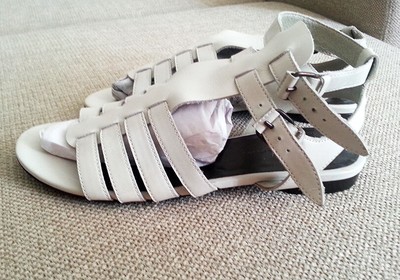 white leather gladiator sandals