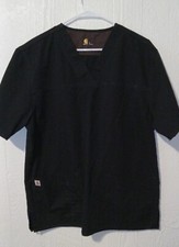 Carhartt Scrub Top Women's Utility Large Black V-Neck Nurse Doctor