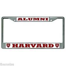 HARVARD ALUMNI METAL CAR CHROME LICENSE PLATE FRAME MADE IN USA