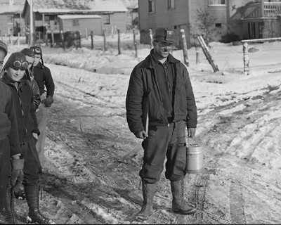 8x10 Black & White Art Print 1937 Scott's Run, West Virginia Miners Coming Home