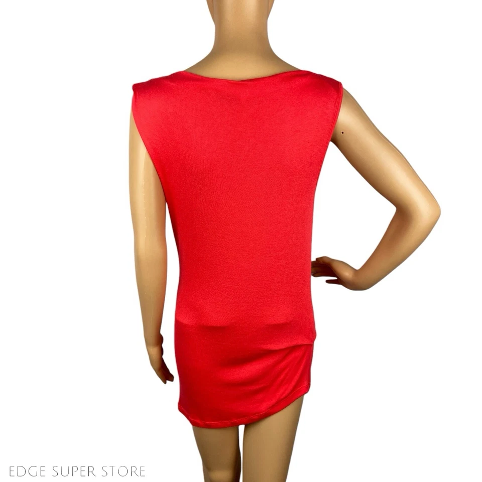 Three Dots Hot Coral Pink Sleeveless Viscose Knit Cowl Neck Dress Size XSmall - Image 3 of 4