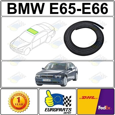BMW 7-Series E65 Rubber/Felt Sunroof Sliding Roof Seal Weatherstrip 54107245551