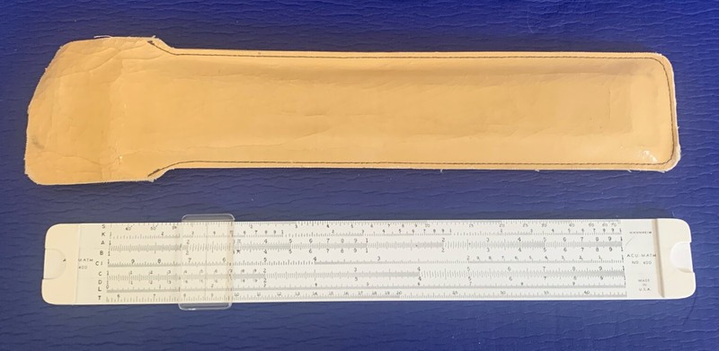 Vintage Slide Rule Acumath No. 400 with Sheath Made In USA ACU-MATH