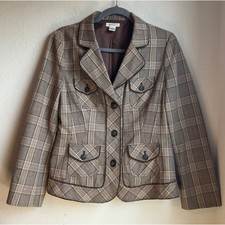 Vintage Harold's Womens Size Medium Blazer/jacket Y2k Plaid Cotton