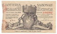 LOTTERIA X CASSA PIA PREVIDENZA OSPEDALE ORFANI CONTADINI MORTI WW1 GUERRA 1920