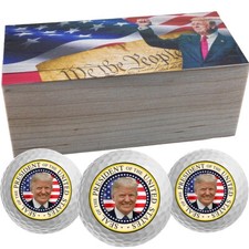 Limited Edition New Novelty Trump - 3 Golf Ball Collector Set - Presidental Seal