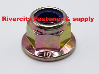M10-1.5 Nylon Insert Flange  Lock Nuts 10mm x 1.5 Flanged Stop Nut M10x1.5 ZY