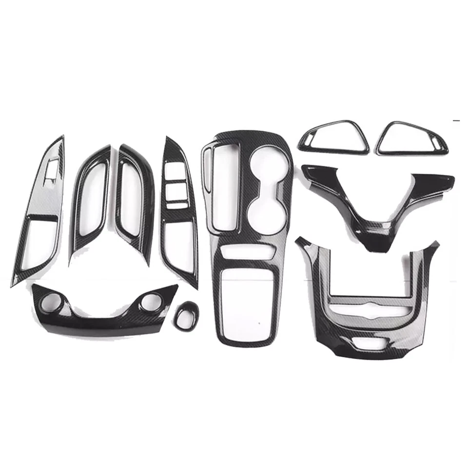 Kit de cubierta interior de auto de fibra de carbono negro para Chevrolet Cruze 17-19 11 piezas Foto 2 de 4