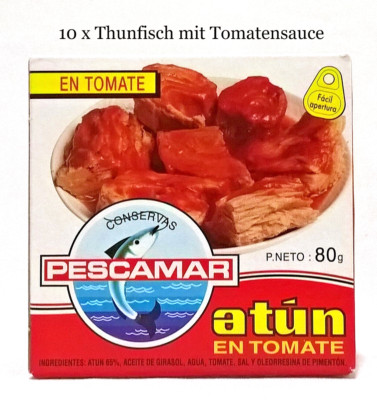 10 DOSEN THUNFISCH IN TOMATENSAUCE - 10 x 80 g - PESCAMAR ATUN DOSE  AUS SPANIEN