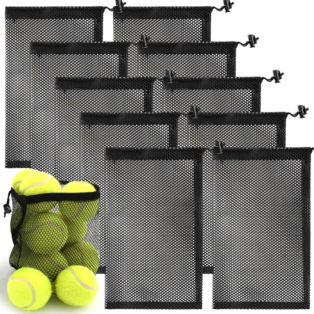 10PCS Mesh Drawstring Storage Bags for Organizing Laundry or Toys