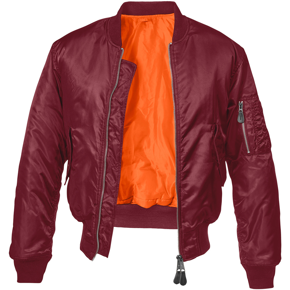 Brandit MA1 Jacket Tactical Mens Bomber Flight Police Nylon Flyer Coat  Burgundy