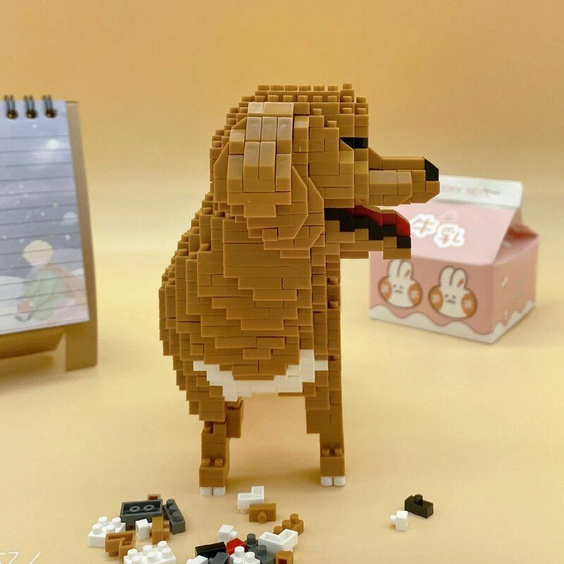Balody Golden Retriever Dog 3D Model DIY Mini Diamond Block Brick Building Toy - Image 3 of 4