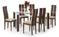 Cayman Dining Set With 6 Biscuit Coloured Linen Dining Chairs Cayman Dining Set With 6 Biscuit Coloured Linen Dining Chairs